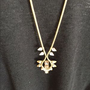 STELLA & DOT Eclipse gold pendant necklace.