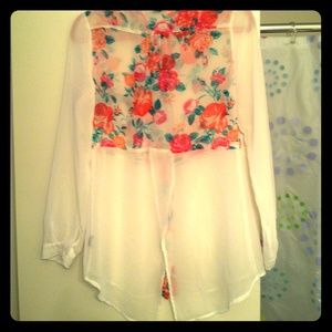 Forever 21 sheer floral blouse