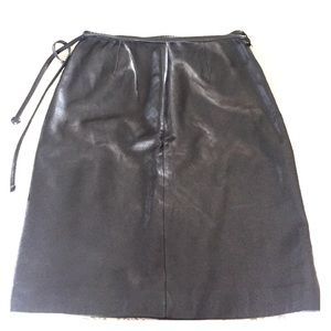 Valerie Stevens black leather skirt
