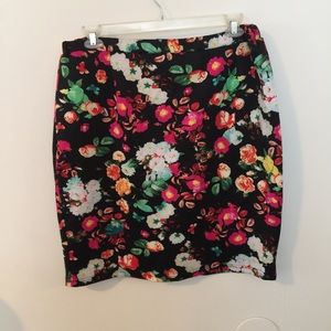 Floral midi skirt