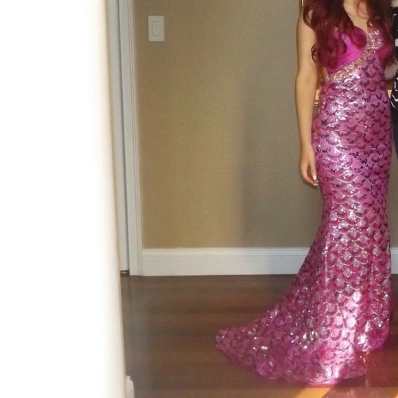 Sequined Long Prom Dress - Picture 2 of 2