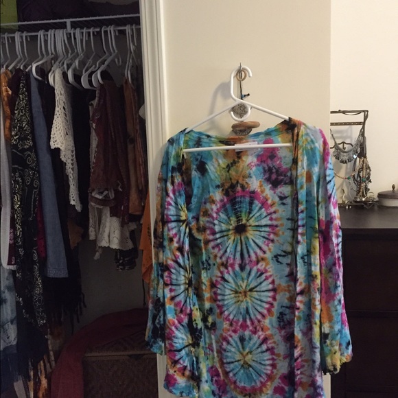 Rat and Boa tie dye kimono