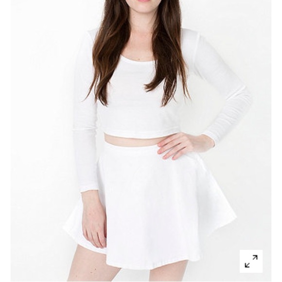 American apparel white denim circle skirt