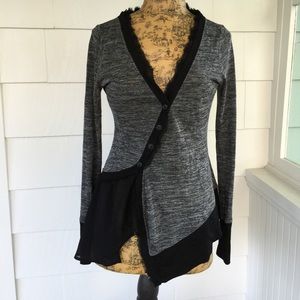 Black and grey Asymmetrical Sweater