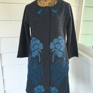 Grey and teal Appliqué Sweater