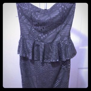 NWT Romeo & Juliet grey lace peplum dress
