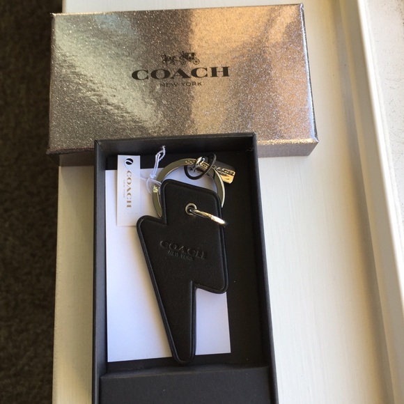 Coach Ocelot Thunderbolt Key Ring Keychain Fob NWT - Picture 2 of 4