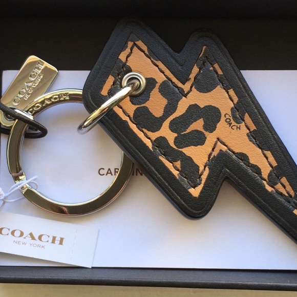 Coach Ocelot Thunderbolt Key Ring Keychain Fob NWT - Picture 3 of 4