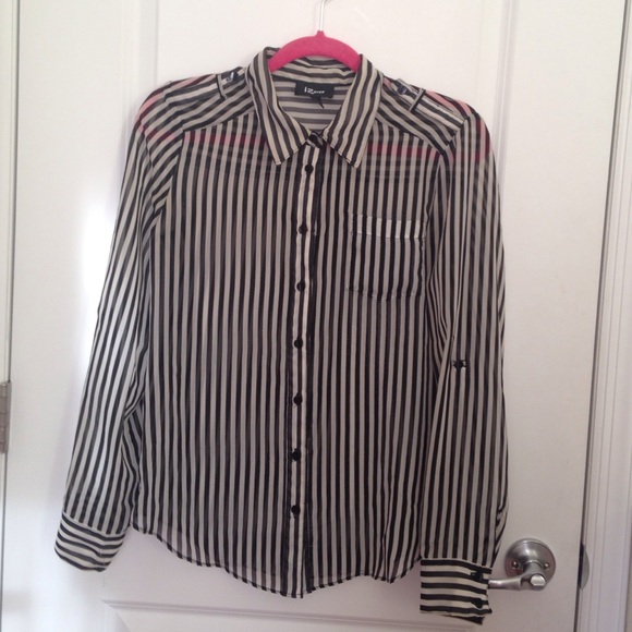 Black and White pinstripe button down shirt
