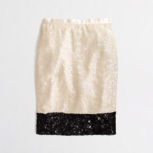 J. Crew Factory Pencil Skirt in Colorblock Sequin
