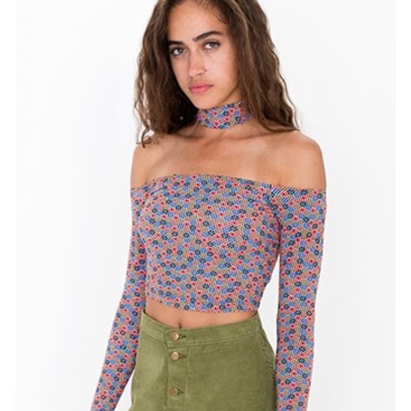 American apparel printed choker top
