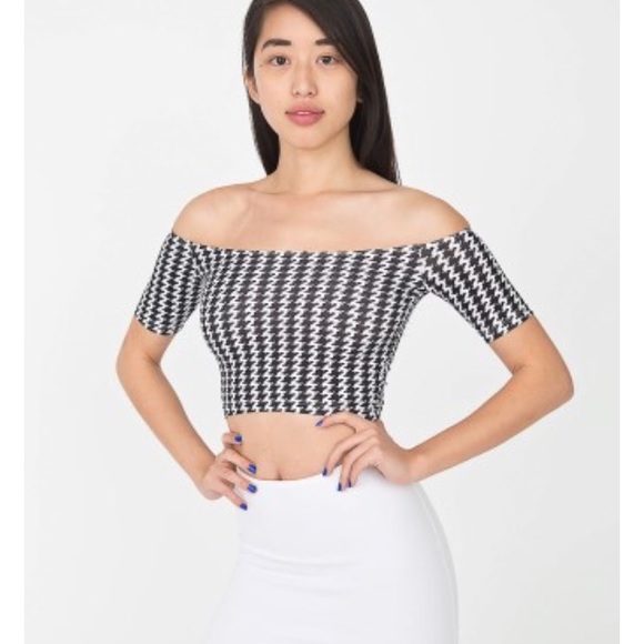 American apparel houndstooth crop top