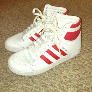 Adidas Top Ten Hi- Red and White