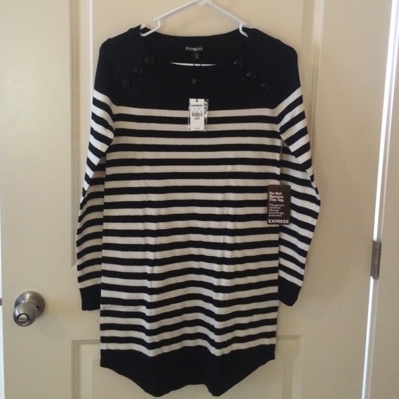 Black and white sweater dress