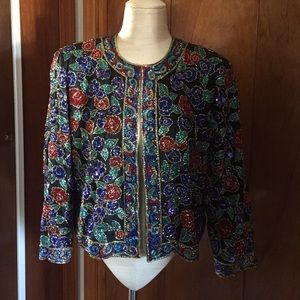 Vintage Beaded Silk Jacket