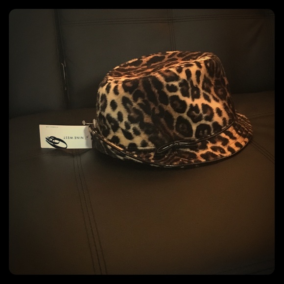 Nine West Leapard print fedora