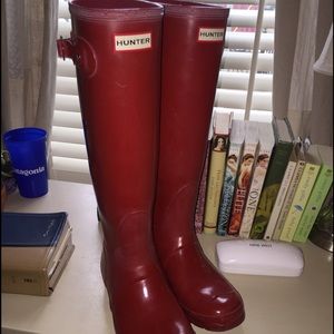 Red Original Glossy Hunter Rain Boots