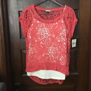 Coral Paisley Top