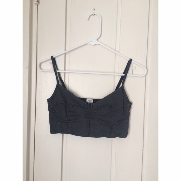 Charcoal gray crop top