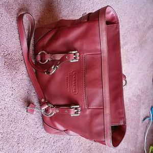 RED LEATHER COACH BAG