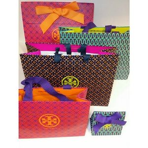 5 pc Tory Burch gift wrap= 3 shopping bags 2 boxes