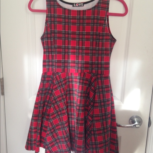 Red plaid dress