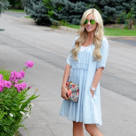 Chambray swing dress from Anthropologie. Small.