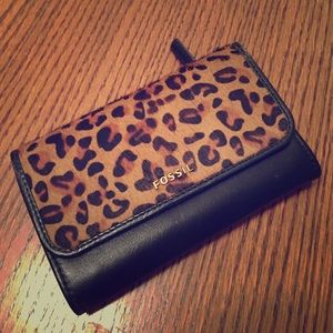 Fossil faux leopard hair walker
