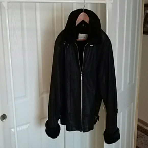 Black leather jacket