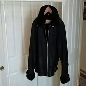 Black leather jacket