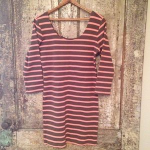 Forever 21 Coral/ brown knit dress