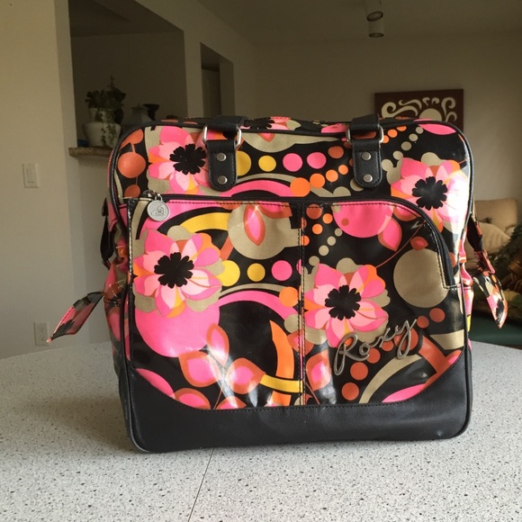 A big, colorful, travel bag.