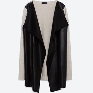 NEW | ZARA jacket with faux leather pointed front