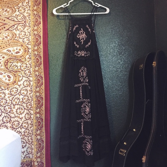 Free People dark grey backless dress.