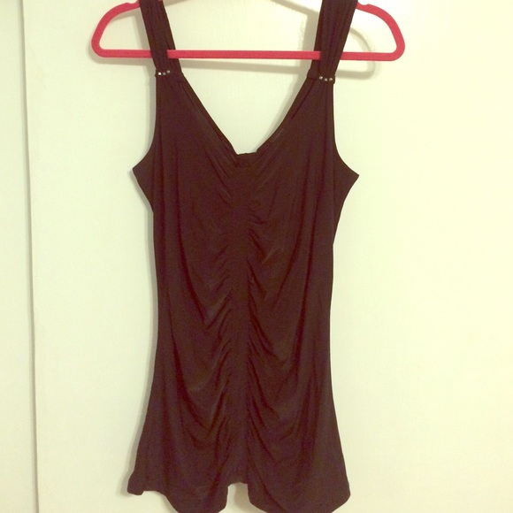 Black Ruched Sleeveless Top
