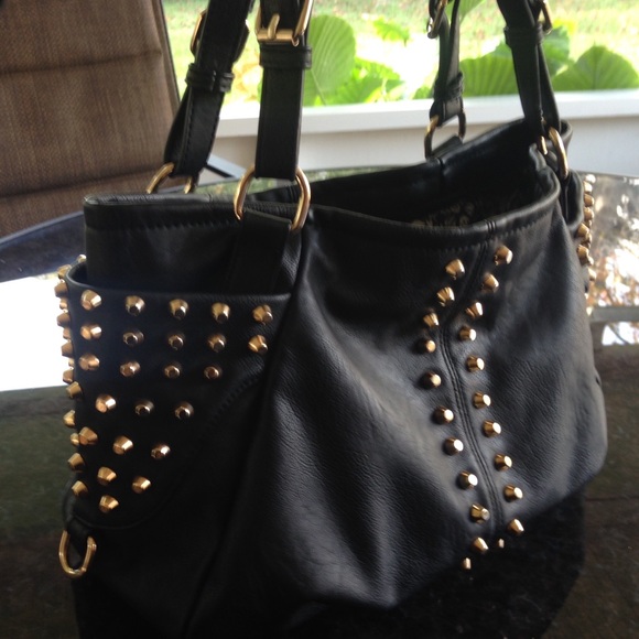 Black Rivet bag w/ Gold Studs