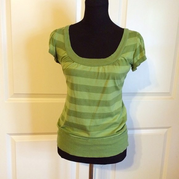 Flattering green striped shirt