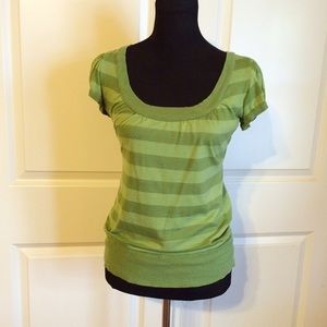 Flattering green striped shirt