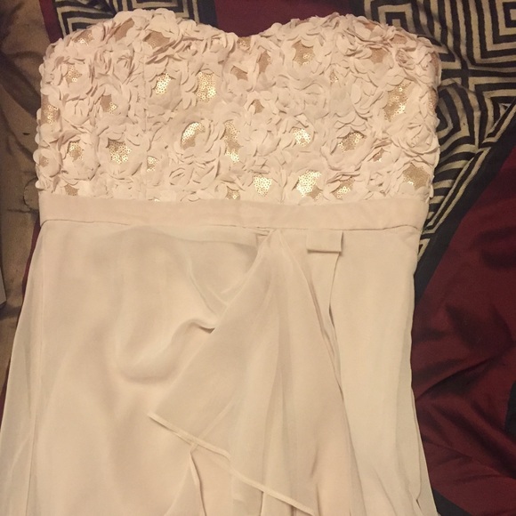 Nude colored high low dress