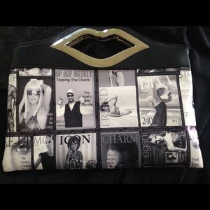 Ashley Stewart clutch with Lips handle 💋