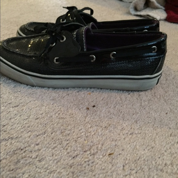 Black Sperry sliders. size 7.5