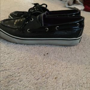 Black Sperry sliders. size 7.5