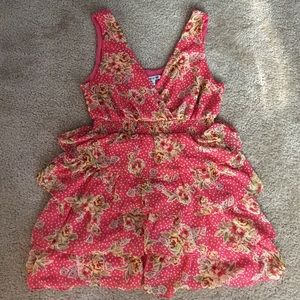Forever 21 Pink Floral ruffle dress