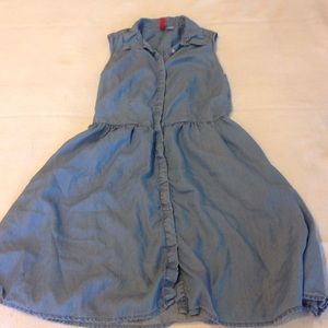 Light wash thin denim dress