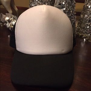 Black and white trucker hat