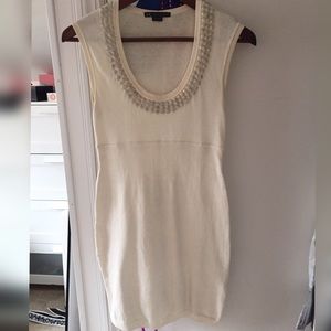 Armani Exchange Jewel Neck Collar in Ivory White