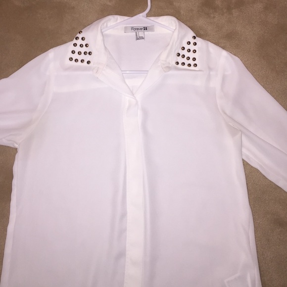 Forever 21 Tops - White blouse with studs