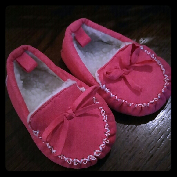 Pink baby moccasins