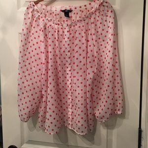 Off the shoulder polka dot top