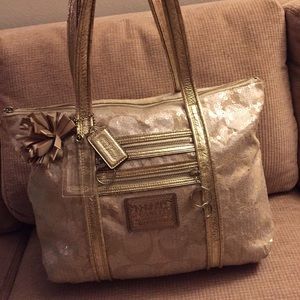 Coach gold poppy bag